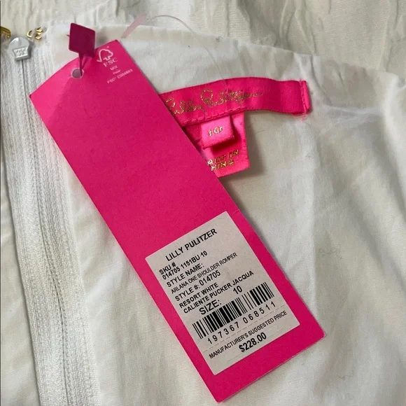 Lilly Pulitzer Arlana One-Shoulder Skirted Romper/Dress in Resort White - Picture 5 of 7